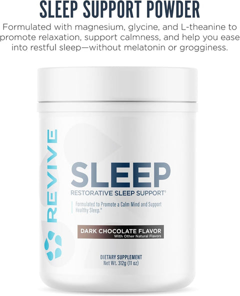 Revive Md Sleep Support Supplement For Adults Honey Lemon - Sleep Supplements With Magnesium (Glycinate) Inositol Glycine & L-Theanine - Promotes Relaxation & Sleep Health