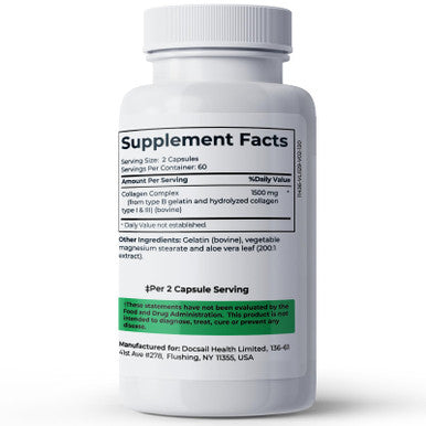 Collagen Complex Premium Supplement 1500 Mg Collagen Type I and III Hydrolyzed Multi Collagen Capsules Support Healthier Hair Skin Bone & Joints Non GMO 120 Veggie Capsules Made in USA