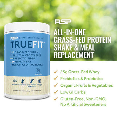 TrueFit Protein Powder (Vanilla 2 LB) with AminoLean Pre Workout Energy (Pink Lemonade 30 Servings)
