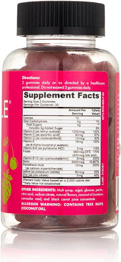Mielle Organics Adult Healthy Hair Formula Gummy Vitamins with Biotin, 60 Count