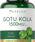 Gotu Kola Capsules 1500Mg | 180 Count | Non-Gmo, Gluten Free | Traditional Herb Extract | By Carlyle