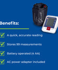 Rite Aid Deluxe Automatic Blood Pressure Cuff Arm Monitor | Digital Blood Pressure Monitor For Upper Arm With Extra Large Display