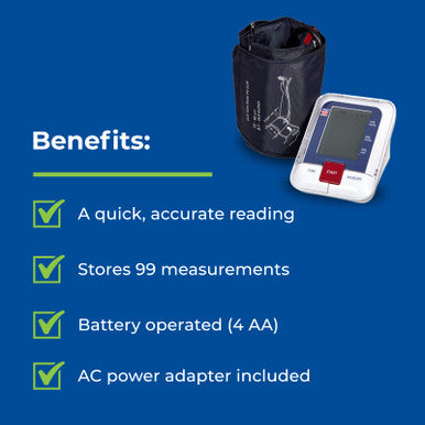 Rite Aid Deluxe Automatic Blood Pressure Cuff Arm Monitor | Digital Blood Pressure Monitor For Upper Arm With Extra Large Display