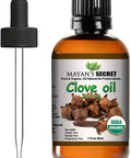 Mayan's Secret USDA Certified Organic Pure Clove Stem Essential Oil - Pure and Natural, Therapeutic Grade Large 1oz Bottle - Perfect for Aromatherapy, Relaxation, Skin Therapy & More