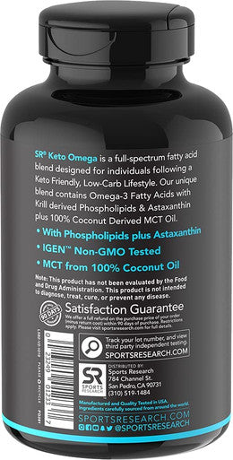 Keto Omega Fish Oil with Wild Sockeye Salmon Antarctic Krill Oil Astaxanthin Coconut MCT Oil 1200mg of EPA DHA per Serving Keto NonGMO Verified 120 softgels