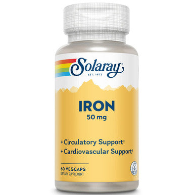 SolaRay Dietary Supplement Iron 50 Milligrams Full Range Amino Acid Chelate in a Special Herb Base (60 Capsules) Pack of 2
