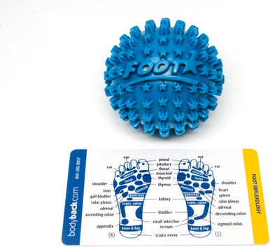 Body Back Foot Star Massager Ball And Plantar Fasciitis Roller - Soothe Foot Stress, Discomfort, Aches, & Tightness (2-Inch, Blue)