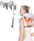 4D Deep Neck Massager, Cordless Tissue Kneading Massage With Heating Function, Shiatsu Neck And Shoulder Massage Pillow For Neck, Traps, Back And Leg Pain Relief, Gifts For Men Or Women(Grass White)