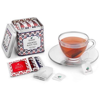Octavius Assorted Tea Sampler Set (3 Flavors 25 Tea Bags) | Black Tea Sampler Pack | Tea Set | Pack of 1
