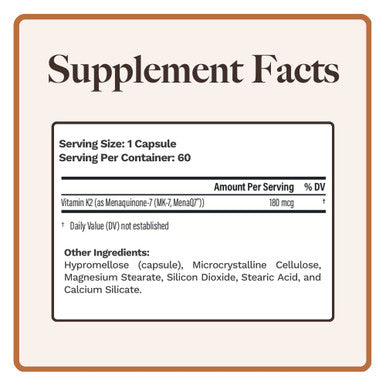 Utzy Naturals Utzy Natuals Vitamin K2 | 180 Mcg Of Menaq7 Form Of K2 | Made In Usa | 60 Servings