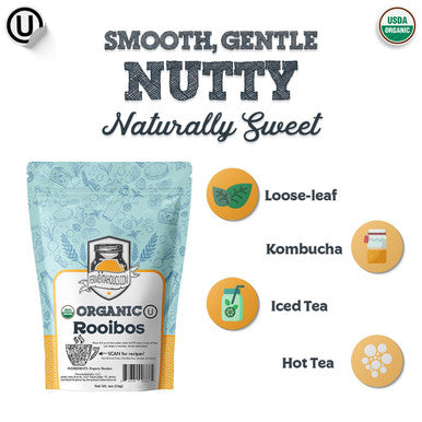 Fermentaholics Usda Organic Loose Leaf Rooibos Tea - Perfect For Kombucha Brewing - Makes 9 Gallons Or 54 Cups Of Tea