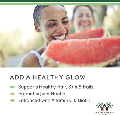 Double Wood Supplements Liquid Collagen 2500mg of Hydrolyzed Bovine Collagen Type 1 3 and Grassfed 32 Servings for Women and Men 30 mcg of Biotin Sugar Free Pear Flavor
