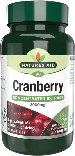 Natures Aid Cranberry Tablets 200Mg Pack Of 90