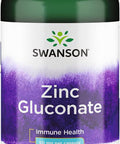 Swanson Zinc Gluconate - Mineral Supplement Promoting Prostate Health Vision Health & Immune Support - Gluconate Form for Optimal Absorption - (250 Capsules 50mg Each)
