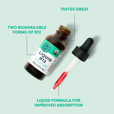 Vimergy USDA Organic Liquid Vitamin B12 Supplement 2500 mcg Methylcobalamin and Adenosylcobalamin Energy Support, Vegan Non GMO B12 Vitamins for Women and Men 30 Serving 30 mL