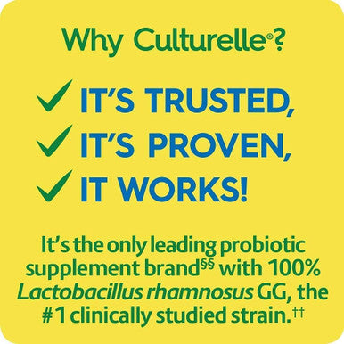 Culturelle Health Wellness Daily Probiotic Supplement Immune Support With the proven effective Probiotic 15 Billion CFU 30 Vegetarian Capsules