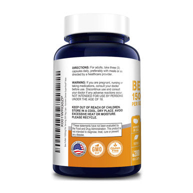 NusaPure Bee Pollen 1500mg 200 Veggie Caps (100% Vegetarian, Non-GMO & ) ly Occurring Proteins and Aminos*