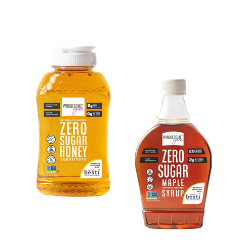 Wholesome Yum Zero Sugar Honey Substitute (Keto) - Natural Sugar Free Honey Alternative With Monk Fruit & Allulose - Zero Net Carbs, Non GMO, Gluten Free, No Aftertaste (11 oz)