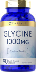 Carlyle Glycine 1000mg | 90 Powder Pills | Quick Release Capsules | Premium Quality | Non-GMO & Gluten Supplement