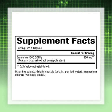 Natural Factors Bromelain 500 mg Enzyme Support for a Healthy Digestive System 180 Capsules.