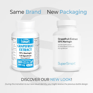 Supersmart Grapefruit Extract 600 mg Per Day Standardized to 99 Naringin Weight Loss Pills Immune System Booster Antioxidant Supplement NonGMO Gluten Free 60 Vegetarian Capsules