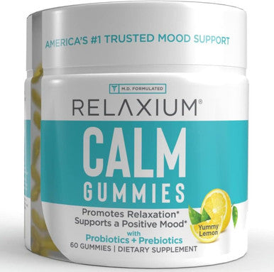 Relaxium Relaxium Calm Gummy Developed in The U.S.A. with Vitamin B6 Magnesium and L-Theanine One Gummy per Serving 60 Gummies