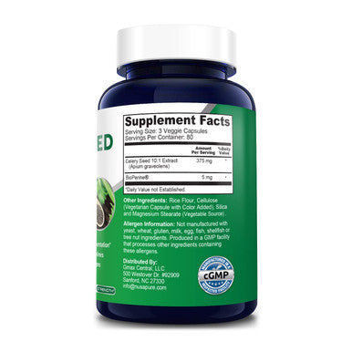 NusaPure Celery Seed Extract Capsules | 3750mg | 240 Veggie Caps | Non-GMO and
