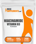 Bulksupplements.Com Niacinamide Powder - Niacinamide Supplement, Vitamin B3 Supplement, Niacinamide 500Mg - B3 Vitamins For Skin Health, Pure & Gluten Free - 500Mg Per Serving, 100G (3.5 Oz)