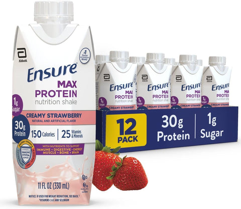 Ensure Max Protein CafÃƒÆ’Ã‚Â© Mocha Shake, 30g High Protein, 12 Pack | 30g Protein to Support Muscle Health & Manage Hunger for Adults, Each Protein Shake has 1g Sugar, 150 Calories, 4g Fiber