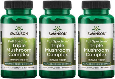 Swanson Full Spectrum Triple Mushroom Complex 60 Capsules (3 Pack)