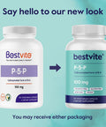 Bestvite P-5-P 100mg (120 Vegetarian Capsules) (CoEnzymated Form of B-6) - No Stearates - Vegan - Non GMO - Gluten - No Silicon Dioxide - No Gelatin