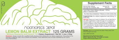 Lemon Balm Extract Powder 125 Grams Powder | Support Healthy Levels | Enhance Mood, Focus and Sleep
