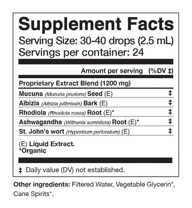 Anima Mundi Happiness Tonic - Liquid Mood Support Supplement - Herbal Extract Drops with Mucuna, Rhodiola and Ashwagandha - Adaptogenic Mood Booster Extract with Natural Herbs (2oz / 59ml)