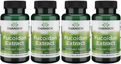 Swanson Maximum Strength Fucoidan Extract - Herbal Supplement Promoting Immune System Function - Natural Formula Supporting Overall Health - (60 Veggie Capsules 500mg Each) (4 Pack)
