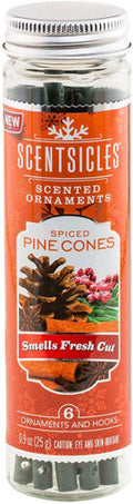 Scentsicles Spiced Pine Scented Ornaments with Hooks - 2 Bottles (12 Sticks Total)