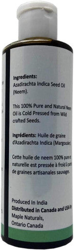 Maple Naturals 100% Pure and Natural Neem oil 100ml