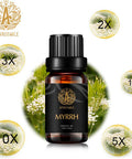 Aromatherapy Myrrh Essential Oil, 100% Pure Myrrh Scent Essential Oil for Diffuser, Humidifier, Massage, Therapeutic Grade Aromatherapy Essential Oil Myrrh Fragrance 0.33 oz - 10ml