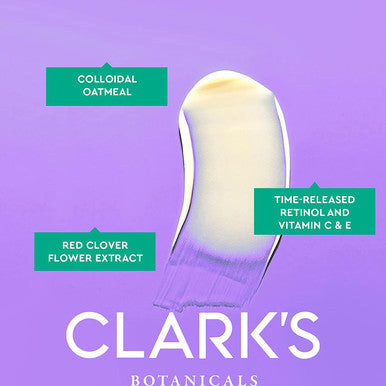 Clark's Botanicals Retinol Rescue Overnight Cream: Time-Release Retinol Cream to Refine Texture & Brighten Skin with Vitamin C + E, Red Clover & Jasmine Extract (1.69 Ounce (Pack of 1))