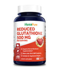 NusaPure Reduced Glutathione 500mg 180 Veggie Capsules (Vegan,Non-GMO & Gluten-Free) L-Glutathione