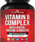Divine Bounty Super B Complex Vitamins All B Vitamins Including B12 B1 B2 B3 B5 B6 B7 B9 Folic Acid Vitamin B Supplement Support Healthy Energy Metabolism 90 Vegetarian Capsules