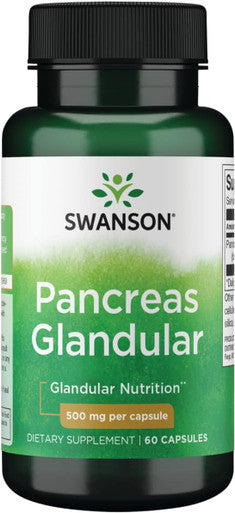 Swanson Raw Pancreas Glandular 500 Milligrams 60 Capsules