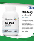 4Life Cal-Mag Complex - Supplement for Healthy and Strong Muscle Bone and Joint Support - Supplement with Calcium Magnesium Vitamin D and Vitamin K - 90 Tablets
