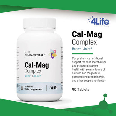 4Life Cal-Mag Complex - Supplement for Healthy and Strong Muscle Bone and Joint Support - Supplement with Calcium Magnesium Vitamin D and Vitamin K - 90 Tablets