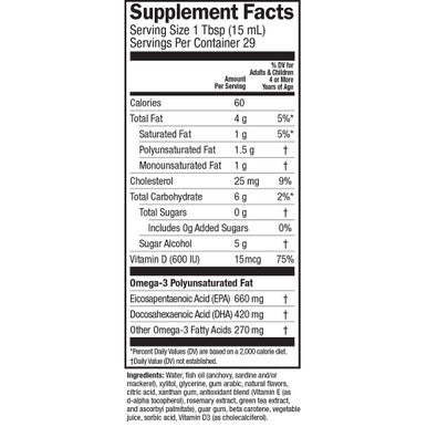 Barleans Mango Peach Omega 3 Fish Oil Supplements 1080mg of EPA/DHA 600 IU Vitamin D3 for Brain Heart Joint Immune Health Non GMO Gluten Free AllNatural Fruit Smoothie 16Ounce