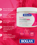 Bioglan Collagen | 5000mg Marine Collagen Powder | Helps Support Healthy Looking Skin, Hair, Nails | Biotin | Vitamin C | Selenium | Hyaluronic Acid | 151g