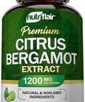 NutriFlair Citrus Bergamot 1200mg, 120 Capsules - 25:1 Citrus Bergamia - Essential Oil and Citrus Bioflavonoids Supplements - , Non-GMO Pills