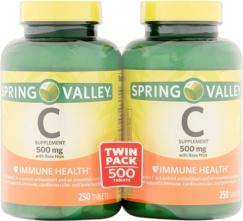 Spring Valley Vitamin C 500 Milligram with Rose Hips 250 Tablets