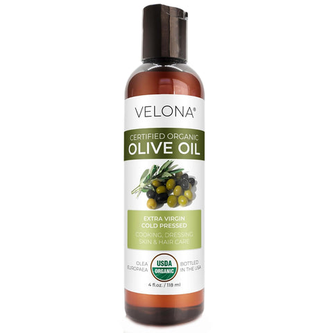 velona USDA Certified Organic Olive Oil - 64 Fl Oz | 100% Pure and Natural Carrier Oil | Extra Virgin, Unrefined, Cold Pressed | Cooking, Dressing, Face, Hair, Body & Skin Care | Use Today - Enjoy Results