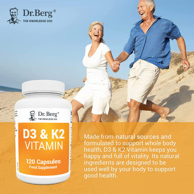 Dr. Berg s D3 & K2 Vitamin Supplement 120 Capsules