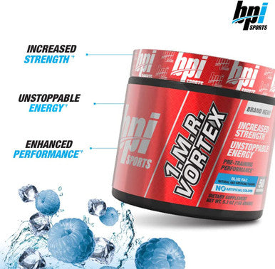 BPI Sports 1.M.R. Vortex Pre-Workout Powder, Blue Raz, 5.3 Ounce